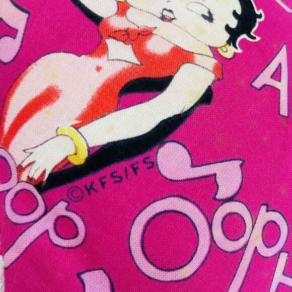Vintage 1980s Betty Boop 15" Heart Pillow Pink Lace Handmade Doop Music Notes - Picture 8 of 14